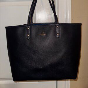 Coach Leather Navy Blue reversible Tote